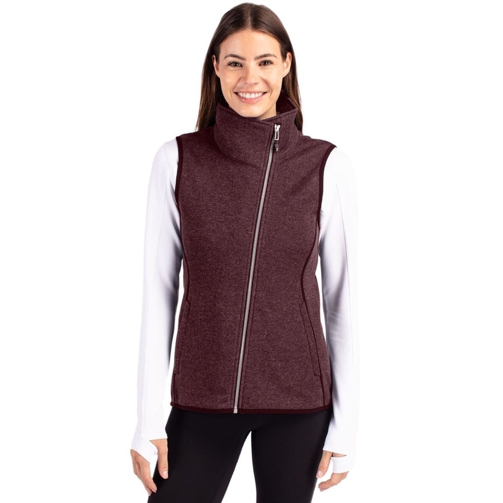 Cutter Buck Mainsail Sweater Knit Womens Asymmetrical Vest